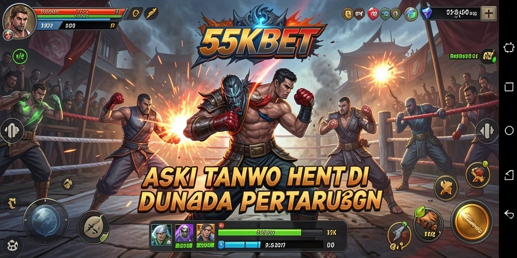 Tangkapan layar menunjukkan aksi mendebarkan dalam game 55KBET.
