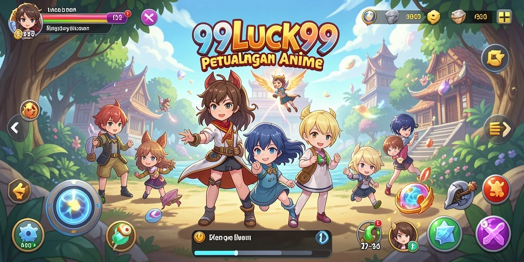 Screenshot gameplay <strong>99LUCK99</strong> menunjukkan pertarungan epik antar karakter Anime.