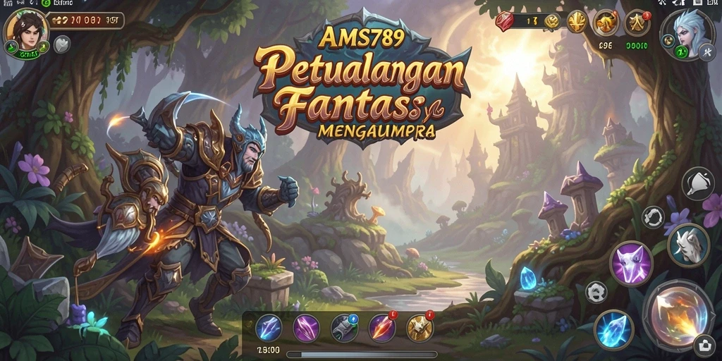 Tampilan aksi seru dalam gameplay RPG AMS789.