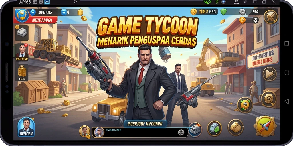 Screenshot menampilkan gameplay yang mendebarkan dan strategi bisnis di API66.