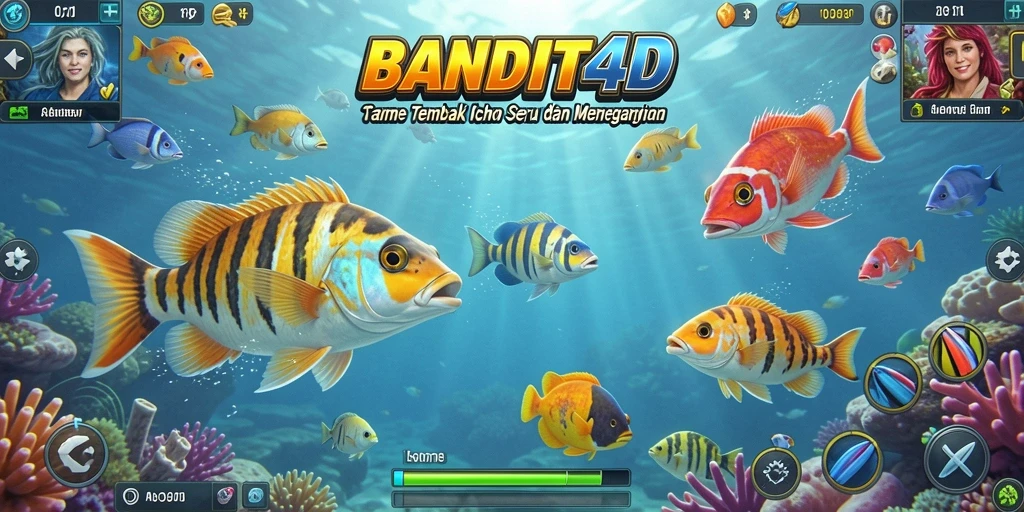 Tampilan gameplay BANDIT4D dengan aksi seru menembak ikan.