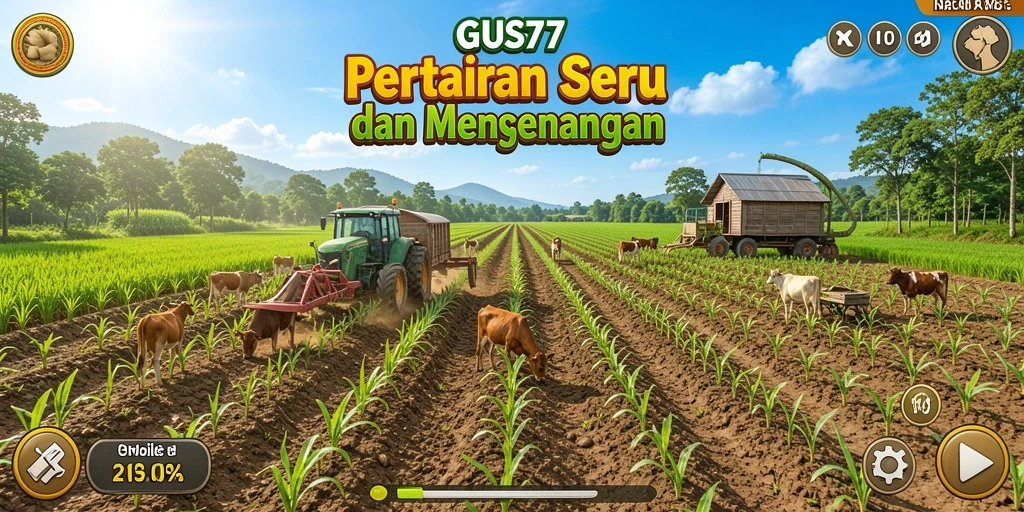 Tampilan gameplay seru saat bertani di GUS77.