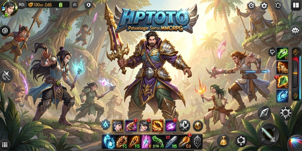 Gameplay seru HPTOTO menampilkan karakter beraksi dalam pertempuran epik.