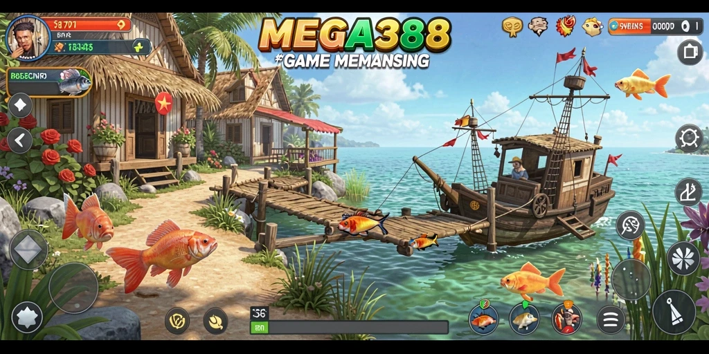 Tangkapan ikan menakjubkan dalam MEGA388 saat bermain.