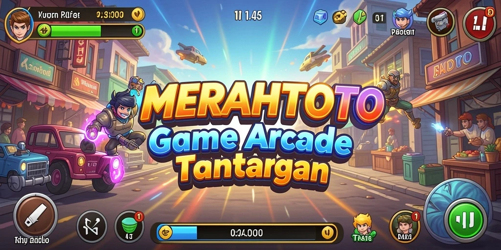 Tampilan gameplay MERAHTOTO yang penuh dengan aksi seru.