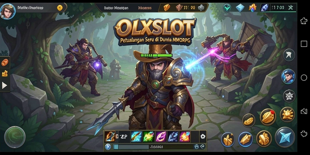 Screenshot gameplay OLXSLOT menunjukkan aksi pertempuran yang mendebarkan.