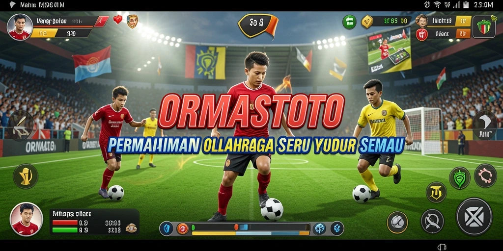 Tampilan gameplay ORMASSTOTO yang dinamis dan penuh aksi olahraga.