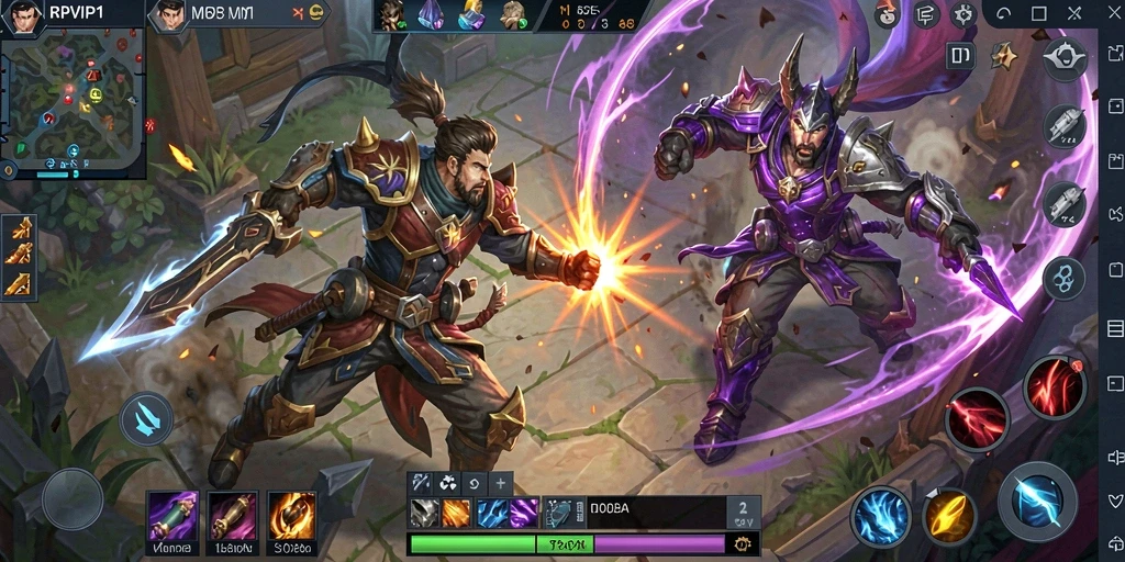 Gameplay seru dari RPVIP1 menampilkan aksi pertempuran tim MOBA.