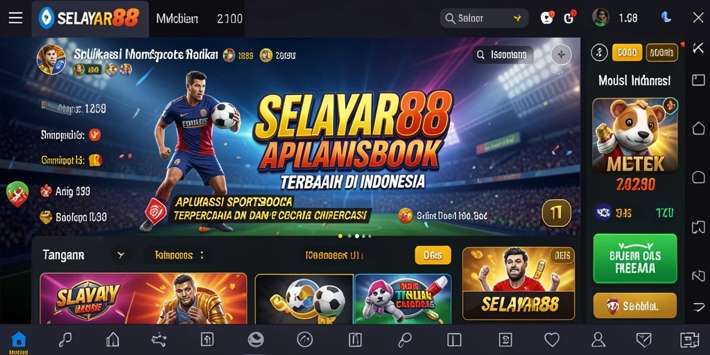 Screenshot utama SELAYAR88 menampilkan fitur taruhan olahraga yang menarik.