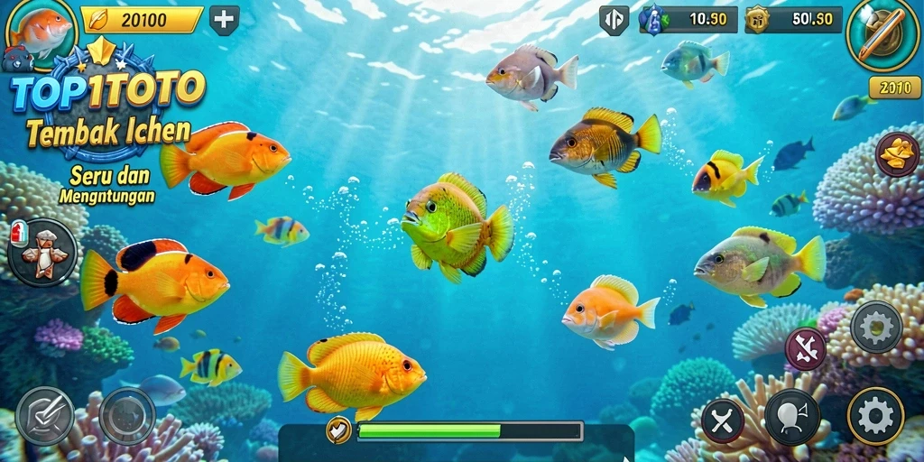 Tampilan menarik dari gameplay Tembak Ikan TOP1TOTO.