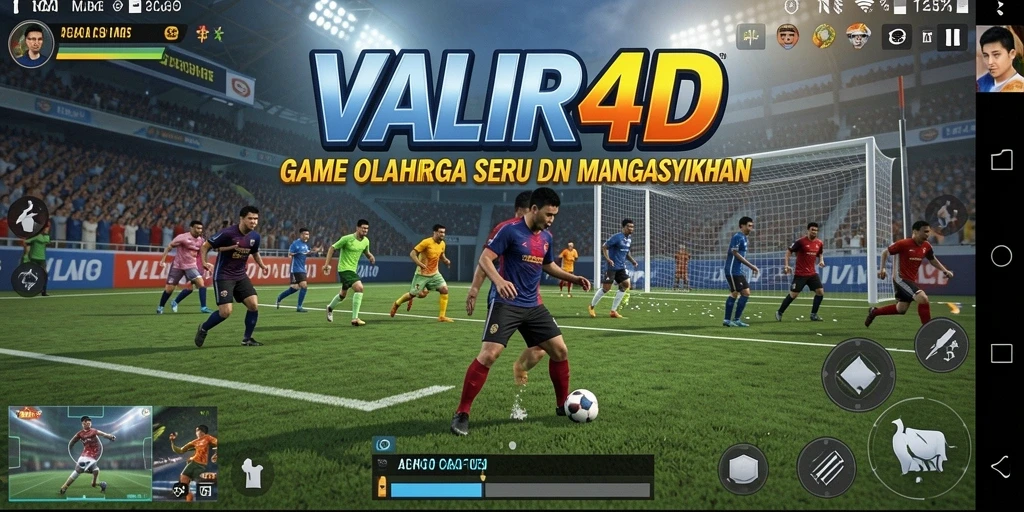 Screenshot utama VALIR4D menampilkan aksi seru permainan olahraga.