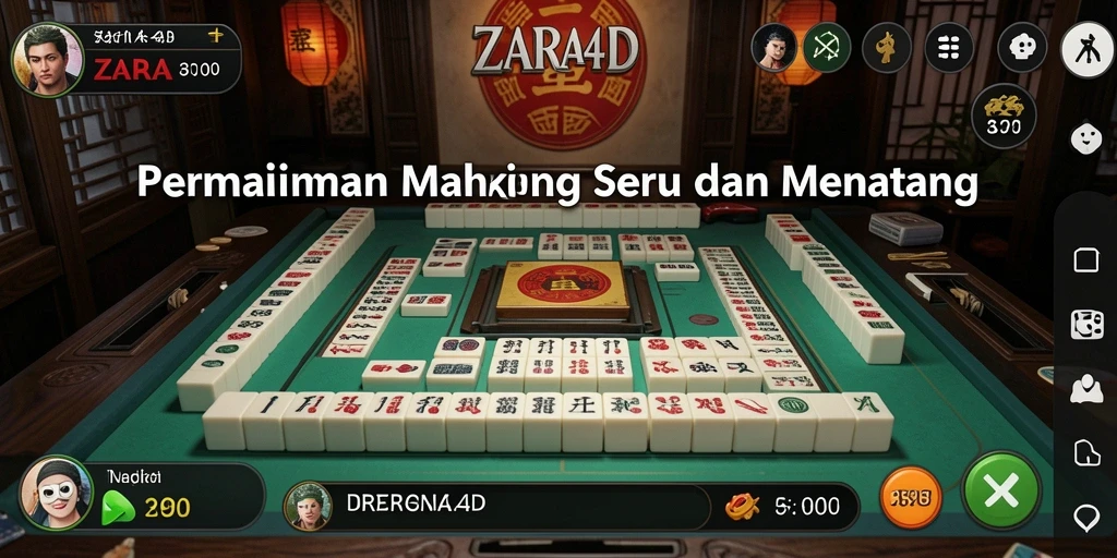 Tampilan gameplay ZARA4D dengan desain Mahjong yang menarik.